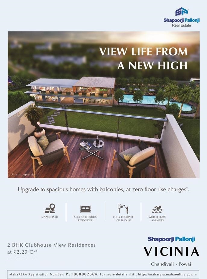 Upgrade to spacious home with balconies at zero floor rise charges at Shapoorji Pallonji Vicinia in Mumbai Update